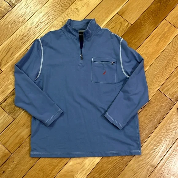 Nautica Men’s Blue Quarter-Zip Pullover Size XL - Picture 2 of 16